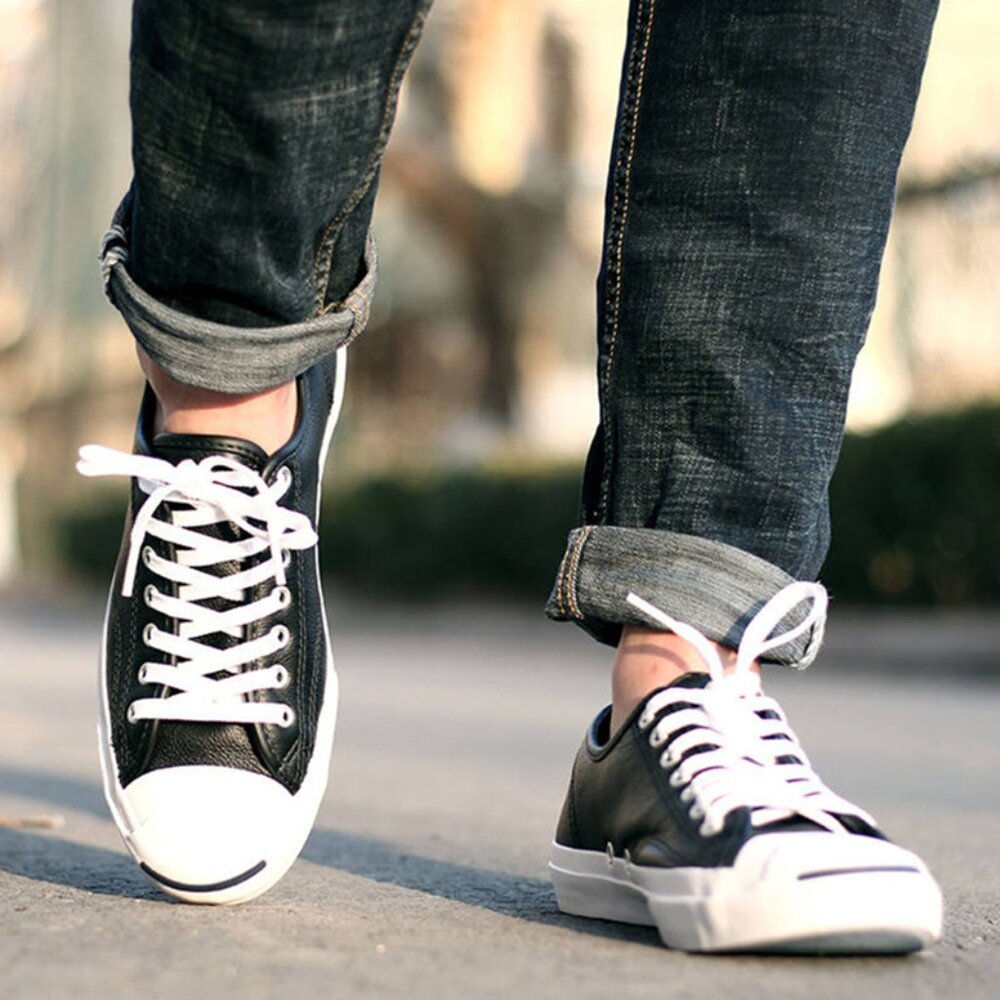 Converse Women's Jack Purcell Black Leather Low Top